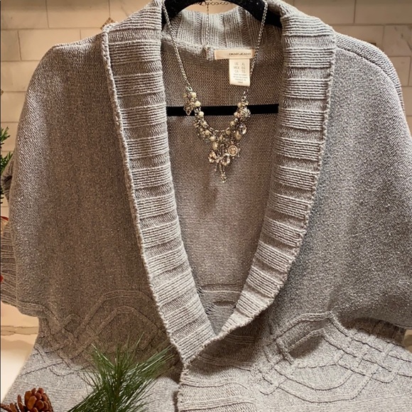 DKNY JEANS GREY SPARKLE LONG SWEATER COVER - Picture 3 of 7